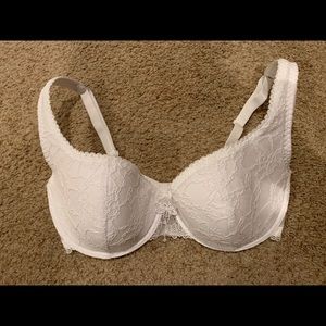 Deyllo white lace balconet bra NWT